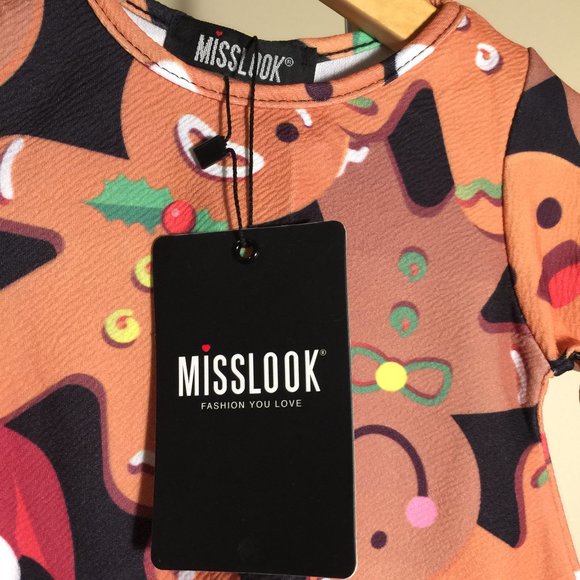 Misslook Infant Baby Girls Holiday Christmas Gingerbread Dress 12-18 Months - Picture 3 of 12